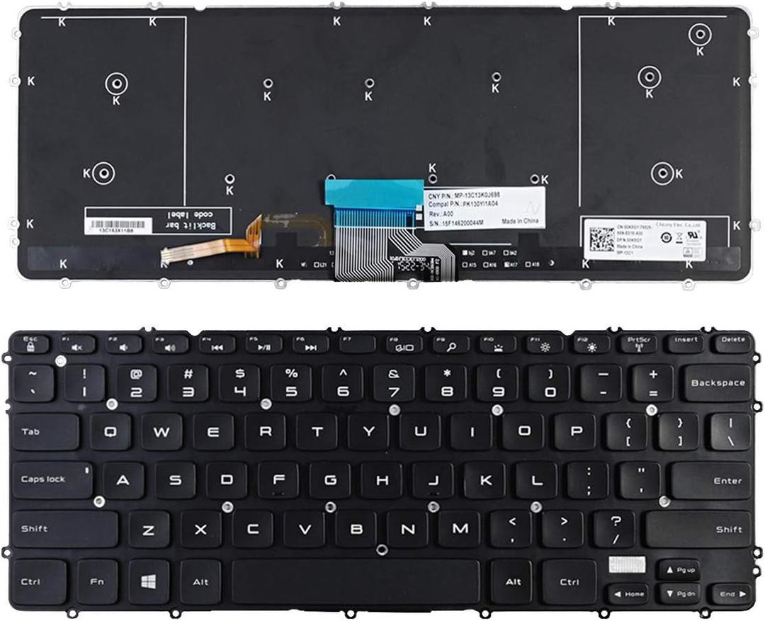 Laptop Replacement US Layout with Backlit Keyboard for Dell Precision M3800 XPS 15 9530 03H5CJ 3H5CJ WHYH8 0HYYWM US Black