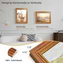 12x16 Wood Picture Frame, HD Real Glass 12x16 Ornate Natural Wooden Vintage Photo Frame, 12 by 16 Painting Poster Frame with Brown Border and Gold Distressed Rust-Like Finish for Art, Tabletop or Wall Decor (1 Pack）