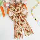 LaRibbons Easter Ribbon Wired 4 Rolls 2.5 Inch x 24 Yards TTL, Orange Carrot Bunny Ribbons for Baskets, Striped Wide Easter Ribbon for Crafts Spring Wreath Gift Wrapping Bow Decoration