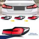 LED Tail Lights Assembly Compatible with BMW 5-Series G30 F90 M5 2017-2020 Start-up Animation Sequential Turn Signal Grey White Rear Lamps Accessory