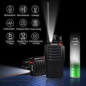 Pxton Walkie Talkies Long Range for Adults with Earpieces,16 Channel Walky Talky Rechargeable Handheld Two Way Radios with Flashlight Li-ion Battery and Charger（6 Pack）