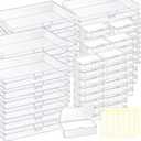 Bead Storage Box,72pcs Transparent Plastic Storage Containers Different Sizes,Crayon Box, Small Item Management Box And Labels,DIY Jewelry Craft Nails, Bracelets, Jewelry, Diamonds, (5.3x3.15x1.2)