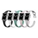 Tighesen Slim Thin Narrow Skinny 5 Pack Apple Watch Bands, Compatible with Apple Watch 38mm 40mm 41mm 42mm 44mm 45mm 49mm, Premium Silicone Material