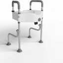 Extra Wide Elevated Toilet Seat Riser with Handles for Seniors - Height Adjustable Raised Toilet Seat, Heavy Duty Support for Elderly, Post Surgery & Handicap