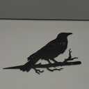 Metal Bird Decor, Gifts for Mom, Artistic Raven Silhouette, Metal Garden Ornament, Outdoor Tree Decorations  A Remarkable Yard & Lawn Decor  Raven (Black) (Rust-proof Black)