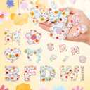 Hanaive 136 Pcs Chenille Letter Patches Self Adhesive Stickers for DIY Cute Smile Face Heart Rainbow Patches for Clothing Backpacks Bags Jackets Hat Decoration(Floral Style,Pale Yellow Color)