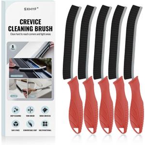 SXhyf Crevice Cleaning Brush - Grout Scrub Brush, House Cleaning Supplies, Gap Cleaning Tools, Home Essentials, Gifts for Women Men, Hard Bristle Crevice Cleaner Brush for Household Use, Bathroom (Red)