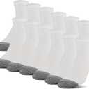 Gildan Men's Polyester Half Cushion Ankle Socks, 12-Pairs (White)
