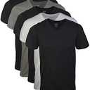 Gildan Men's V-Neck T-Shirts, Multipack, Style G1103 Large 5 Pack