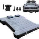 Umbrauto Inflatable Truck Bed Air Mattress for Full Size Short Truck Beds, 5.5-5.8ft, with Pump & Carry Bag. Perfect for Outdoor Adventures (Grey)