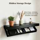 Floating Hidden Shelves for Wall with Concealed Storage Drawer, Hidden Shelf Night Stand with Secret Compartment, for Home Office Living Room, Black, 20.87 x 6.89 x 2.17 inches