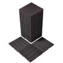 VEVOR 36 sq. ft Plastic Interlocking Deck Tiles, 36 Pack,12"x12" Waterproof Non-Slip Outdoor Flooring All Weather Use, Patio Floor Decking Tiles for Porch Poolside Balcony Backyard, Dark Brown