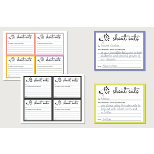 Shout Out Card, Appreciation Cards for Teachers Students Employees Office Staff, Kudos Cards Team Classroom Good Behavior Incentive, Motivational Card for School or Workplace (Speaker)