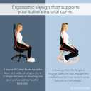 Sleekform East Austin Ergonomic Kneeling Chair with Back Support - Boucle and Wood Ergo Stool for Desk - Best Ergonomic Kneeling Office Chair for Posture and Leg Circulation, 21" H X 22" W X 28" D
