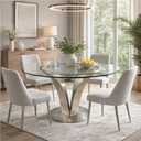 30" inch Round Tempered Glass Table Top - 1/4 inch Thickness & Flat Polished Edge - Clear Surface & Scratch Resistant - Ideal for Dining Room, Kitchen, Side, Office, Patio & Round Coffee Tables