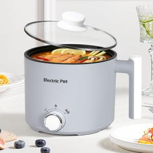 Electric Hot Pot 1.5L Nonstick Ramen Cooker for One-Person