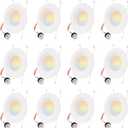 12 Pack 5/6 Inch 5CCT LED Recessed Lighting, Dimmable Can Lights with Baffle Trim, 2700K/3000K/4000K/5000K/6500K Selectable, 12.5W=100W, 950LM Downlight, Wet Rated, Retrofit Installation, ETL & FCC