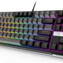 NPET CR87 Mechanical Gaming Keyboard, Hot-Swappable 87-Key Compact, RGB Gaming Keyboard with 45g Red Switches, Anti-Ghosting, for PC Gaming & Typing, Beginner-Friendly (Black&Grey)