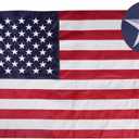 Bradford American Flag 2x4 ft Outdoor Embroidered US USA Flags Double Sided Heavy Duty, American Flag with 2 Brass Grommets Outsides Insides Decoration 4th of July