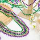 150 Pack 33" Gold Purple Green Mardi Gras Plastic Beaded Necklaces - Bulk Party Favors for Parade Throws, Costume Accessories, Graduation, Summer Festivals & Daily Decor