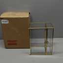 Glass Wedding Card Box with Slot, Large Clear Card Box Gold Brass Gift Card Storage Box Perfect for Wedding Receptions, Birthday Party, Bridal Shower Greeting Card Organizer