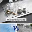 2 x AMOAMI Dish Drying Mat,Heat-resistant,Easy Clean,Silicone Dish Drying Mats for kitchen Counter,Kitchen Gadgets Kitchen Accessories Kitchen Small Appliances (12" x 16", GREY) (Gray)