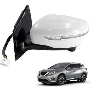 13 Pins Left Drive Side Door Mirror Fit for Nissan Murano 2.5L 3.5L 2016-2021 Replaces# 96302-5AA4C NI1320288 with Camera Power Heated Signal Light Power Folding