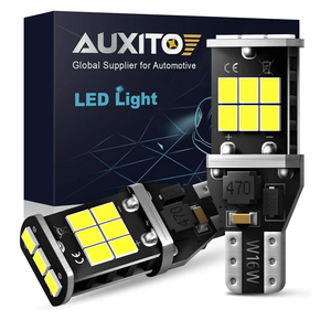 AUXITO 912 921 LED Bulb for Backup Light Reverse Lights High Power 2835 15-SMD Chipsets Error Free T15 906 922 W16W Bulbs, 6000K White, Exterior Light Bulbs (Upgraded, Pack of 2)