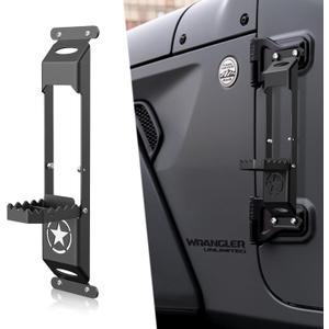 for JK JL JT Hinge Step Foldable Foot Pedal with Bottle Opener Compatible with 2007-2026 Jeep Wrangler JK JL JKU JLU Unlimited & Gladiator JT 2/4 Doors, Star Sign Door Foot Step Accessories