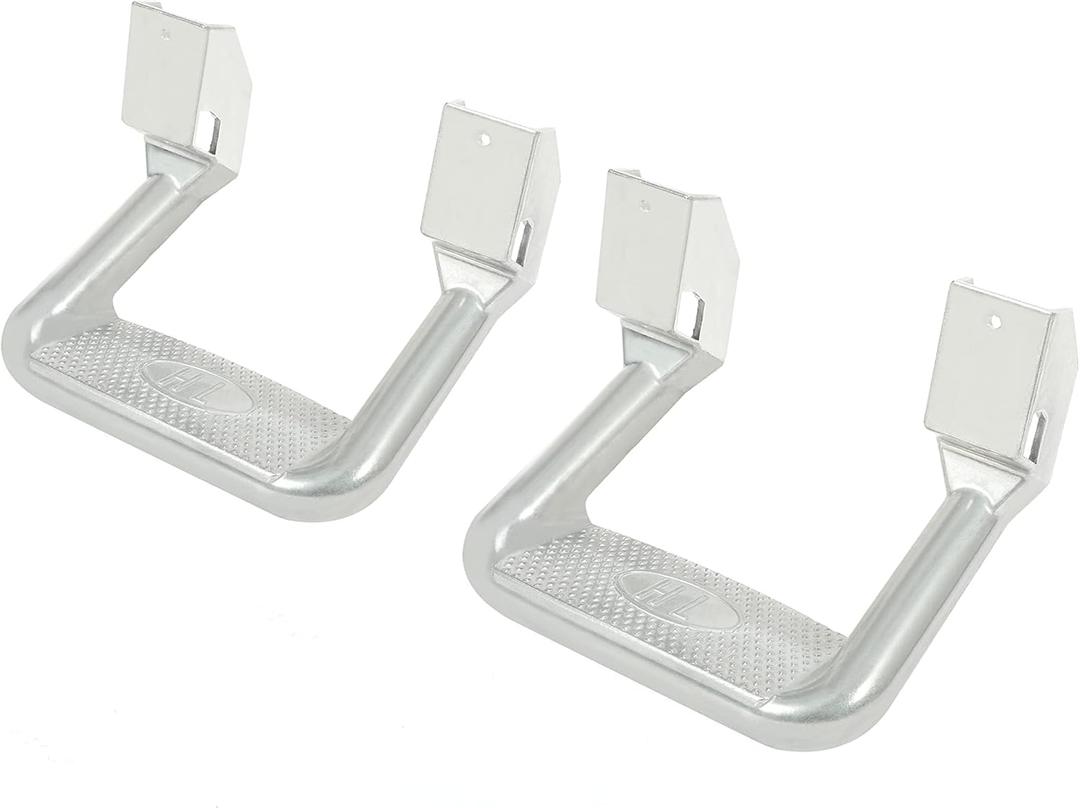 KUAFU Pair Aluminum Side Step Compatible with Chevy Chevrolet GMC Ford Dodge Toyota Nissan Jeep Isuzu Mitsubishi Mazda Pickups & Trucks 2PCs Polishing Silvery