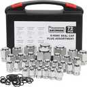 72PCS ORFS Flat Face Seal Cap and Plug Kit, Hydraulic Flat Face Fittings For Hose, 36PCS O-Ring Replacement
