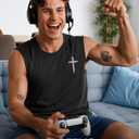 Flafens Tank Tops Men - Sleeveless Shirts for Men Graphic Cotton Mens Tank Tops Summer Fashion Casual Loose Fit Tanktop (Black, M)