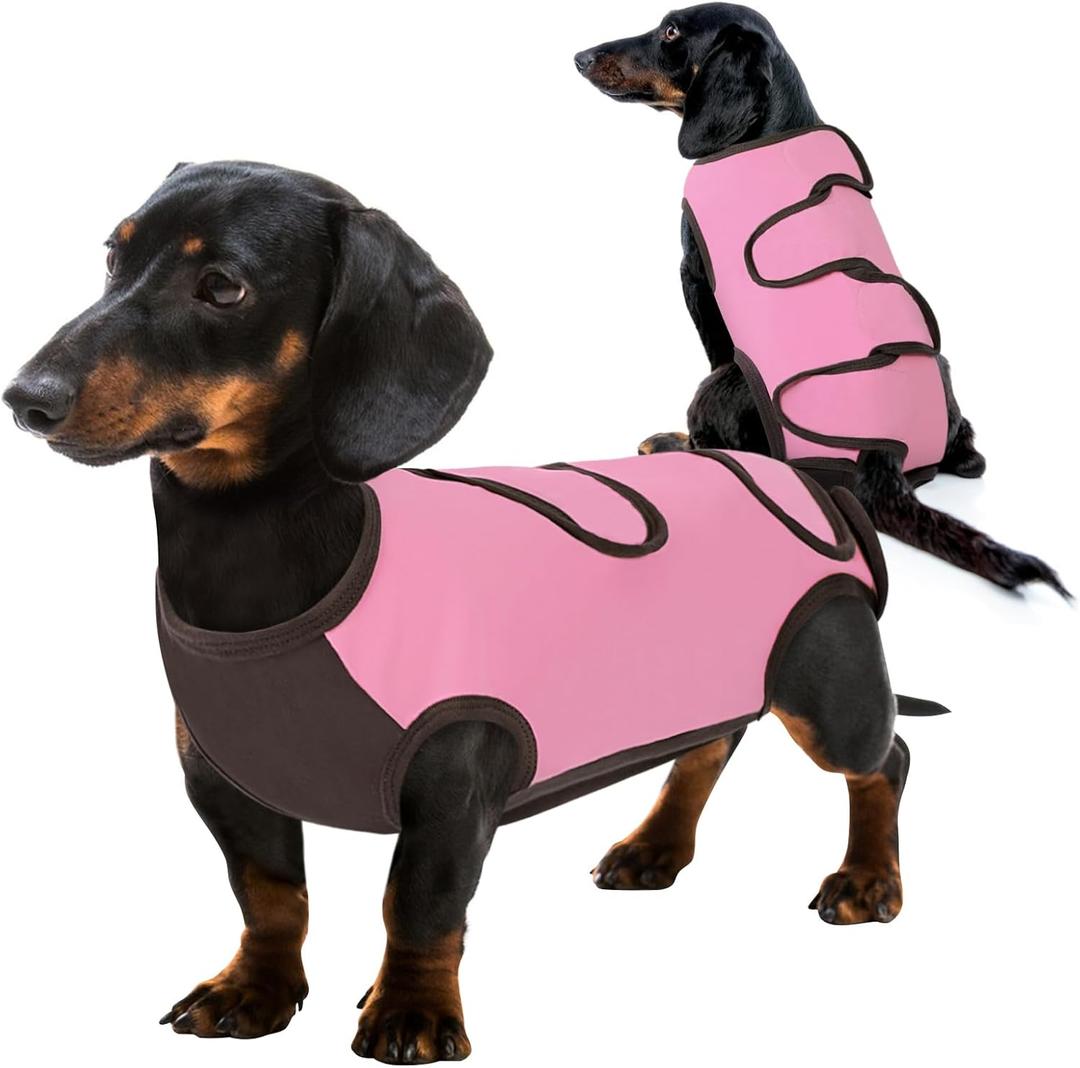 Queenmore Large Recovery Suit for Dogs, Dog Recovery Suit, Pink,XL Breathable Dog E-Collar & Cone Alternative Surgical Suit, Soft Pet Surgical Suit Female and Male