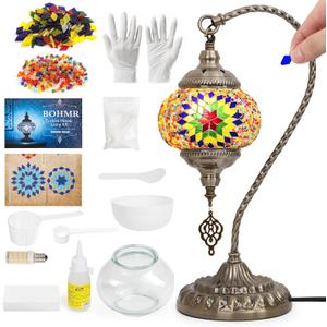 DIY Turkish Mosaic Lamp Kit for Adults,Swan-Neck Stained Glass Lamp Making Kit- Easy,Fun,No Experience Needed, Mosaic Art & Craft Project Kits for Adults & Teens,Make Your Own Lamp,Multicolor (Whirling Dervish)