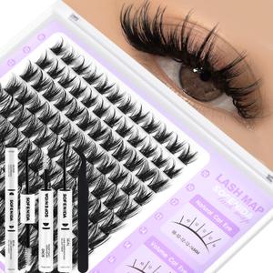 SOFENIDA Lash Clusters Kit Wispy Lash Clusters Cluster Eyelash Extensions 10-18mm Lash Extension Kit Eyelash Cluster Eyelash Extensions Waterproof DIY Individual Lashes Clusters with Soft Thin Band, Wispy Kit