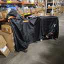 Motorcycle Cover Waterproof Outdoor,600D Heavy Duty Motorcycle Cover, Nano Silver Inner,5 Reflective Strips,2 Air Vents, Antenna Zipper for Softail Standard, Street Bob, Fat Boy(3XL 109"x44"x56" Black)