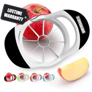 SCHVUBENR 3.5 Inch Apple Slicer - Professional Apple Cutter - Stainless Steel Apple Corer - Super Sharp Apple Slicer and Corer - Apple Tool with 8 Sharp Blades(Black)