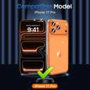 UniqueMe Compatible for 3 Pack iPhone 17 Pro Camera Lens Protector - [Drop Protection] 9H Tempered Glass Camera Cover Screen [Update New Version]Not for 17 Pro Max (Transparent)