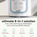 Grownsy Bottle Warmer, 8-in-1 Fast Baby Milk Warmer with Timer for Breastmilk or Formula, Accurate Temperature Control, Multifunctional Baby Bottle Warmers for All Bottles- Blue