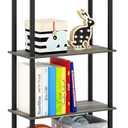 Furinno TURN-N-TUBE Storage Shelves, 5-Tier Book Shelf, Corner Shelf, Toolless Open Shelves, for Organization and Storage, Living Room, Garage, Home Office, French Oak, 5-Tier Round Tube
