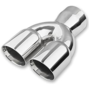 Vurkcy 3 inch Exhaust Y Pipe, 3" Single to 3" Dual Exhaust Adapter Connector, 9.5" Overall Length, Universal 3 Inch Y Tail Pipe, Weld-on, Silvery