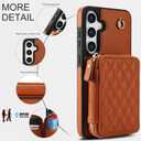 Asuwish Phone Case for Samsung Galaxy S25 5G Wallet Cell Cover with Tempered Glass Screen Protector Wrist Crossbody Strap RFID Blocking Credit Card Holder S 25 25S 25 25S SM-S931U Women Girls Brown