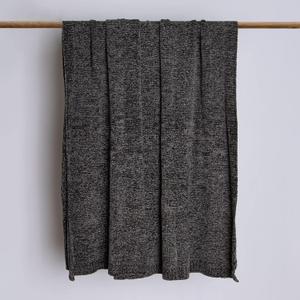 BEST HOME FASHION Super Soft Luxe Sheen Chenille Throw Blanket, Warm and Cozy Knitted Decorative Blanket for Sofa, Couch and Bed All Seasons 60 x 80 Inches- Grey