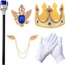 Boys Prince Charming Costume Cosplay Dress-Up Medieval Royal King Outfits for Kids