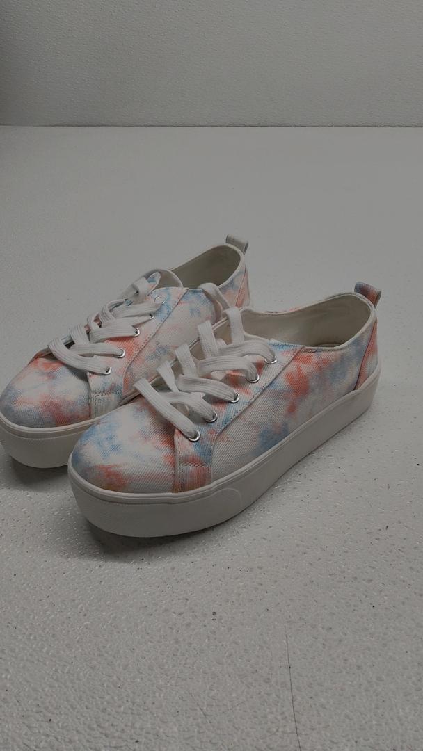 Obtaom Women's Canvas Sneakers Cute Lace up Fashion Sneaker Comfortable Skate Shoe for Lady Casual Tennis Flats 8