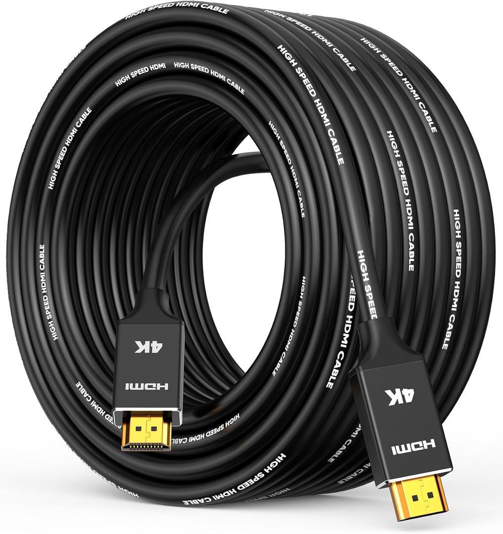 Capshi 4K Long HDMI Cable 50ft/15M, in-Wall CL3 Rated HDMI Cable 2.0 Support (HDR10 8/10bit 18Gbps HDCP2.2 ARC) High Speed HD Shielded Cord Compatible for TV, Laptop, PC, HDTV