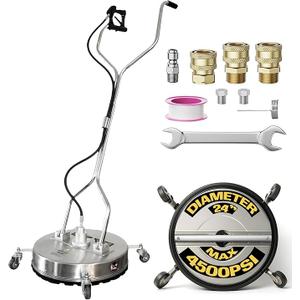EDOU Dual 24" Pressure Washer Surface Cleaner - Surface Cleaner with Wheels - Heavy Duty Composite, 4,500 PSI Max Working Pressure - Includes 3/8 Inch Quick Connector Kit and Teflon Tape