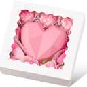 Ocmoiy 20 Pack Pie Boxes, 10 x 10 x 2.5 Inches Bakery Boxes with Window, Auto-Popup Cookie Treat Boxes for Chocolate Strawberries, Pastries, Muffins, Donuts, Breakable Heart