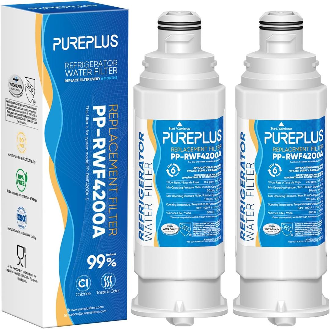 PUREPLUS DA97-17376B Replacement for Samsung HAF-QIN, HAF-QIN/EXP, DA97-08006C, RF23M8070SG, RF23M8070SR, RF23M8090SG, RF23M8090SR, RF23M8570SR, RF23M8590SG,RWF4200A, Refrigerator Water Filter,2PACK