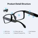 GenXenon Smart Glasses for Men & Women, Clear Blue Light Glasses, Bluetooth Glasses with Speaker, Intelligent Touch & Voice Assistant, Compatible with iOS/Android, Audio Eyeglasses for Gaming/Working